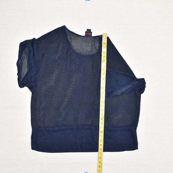 Torrid Women Blouse Knit Short Sleeve Solid Crew Neck Polyester Blue Plus Size 3 - Picture 6 of 8